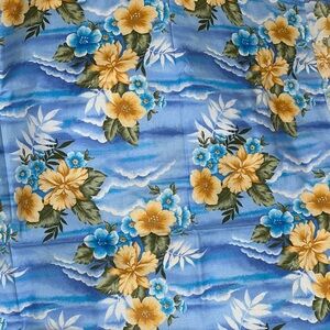 Tropical Floral Blue Fabric